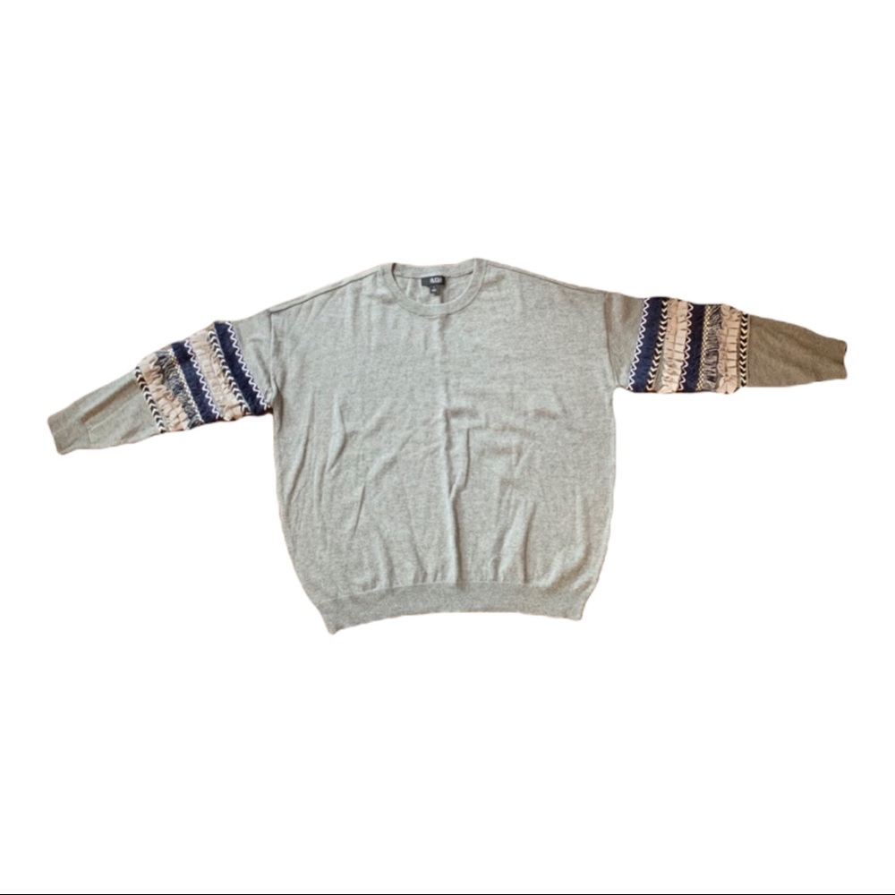 A.N.A. GRAY NAVY BLUE SWEATER NEW